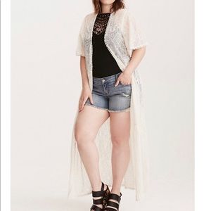 Lace Embroidered Maxi Duster